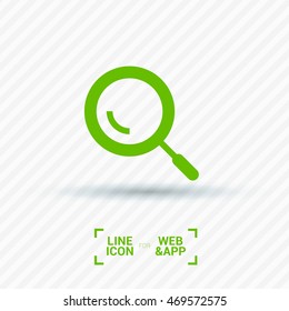 a magnifier line vector icon. Search zoom icon for websites and apps mobile minimalistic flat design