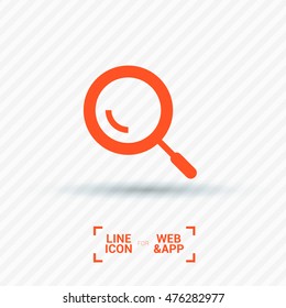 a magnifier line vector icon. Search zoom icon for websites and apps mobile minimalistic flat design