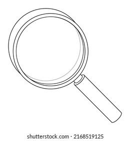 magnifier line vector illustration,isolated on white background,top view