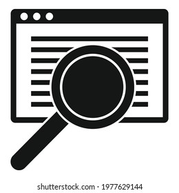 Magnifier links web page icon. Simple illustration of magnifier links web page vector icon for web design isolated on white background