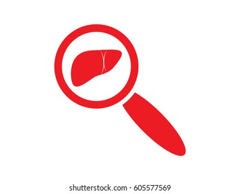 magnifier, liver, icon, vector illustration eps10