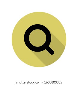 magnifier long shadow icon. Simple glyph, flat vector of web icons for ui and ux, website or mobile application