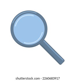 Magnifier. Magnifying glass, enlarge, approximate, research, study, learn, chemistry, work, maximize, zoom in, scale, poor eyesight, lens, analysis. Vector illustration on white backround