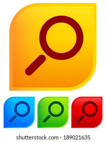 Magnifier magnifying glass icons with background