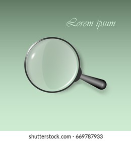 magnifier, magnifying glass with a short handle, icon