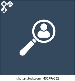 magnifier with a man