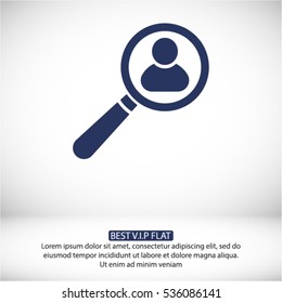 Magnifier with a man  icon