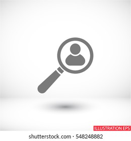 Magnifier with a man  icon