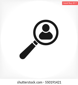 Magnifier with a man  icon