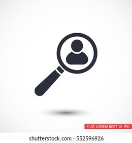 Magnifier with a man  icon