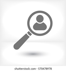 Magnifier with a man  icon