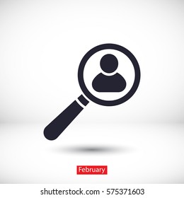 Magnifier with a man  icon
