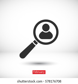 Magnifier with a man  icon