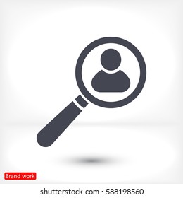 Magnifier with a man  icon