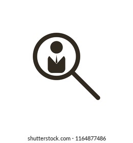 Magnifier and man icon.business icon. vector illustration