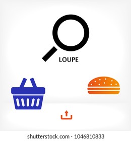 Magnifier with a man  vector icon