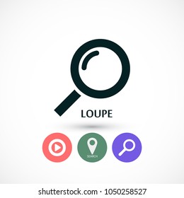 Magnifier with a man  vector icon