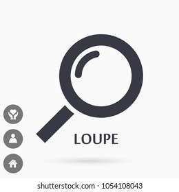 Magnifier with a man  vector icon