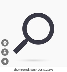 Magnifier with a man  vector icon