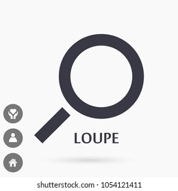 Magnifier with a man  vector icon