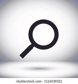 Magnifier with a man  vector icon