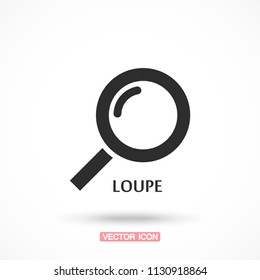 Magnifier with a man  vector icon