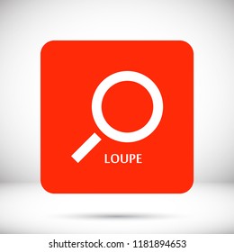 Magnifier with a man  vector icon