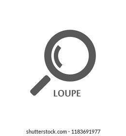 Magnifier with a man  vector icon