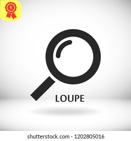 Magnifier with a man  vector icon