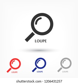 Magnifier with a man  vector icon