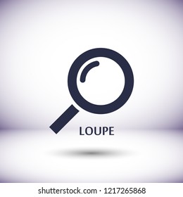 Magnifier with a man  vector icon