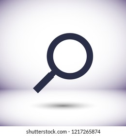 Magnifier with a man  vector icon