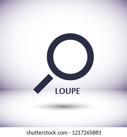 Magnifier with a man  vector icon