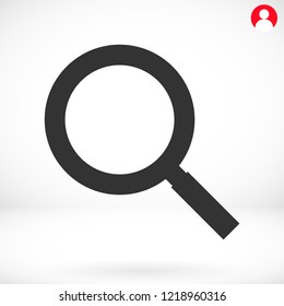Magnifier with a man  vector icon