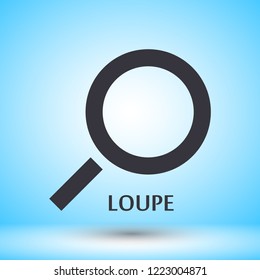 Magnifier with a man  vector icon