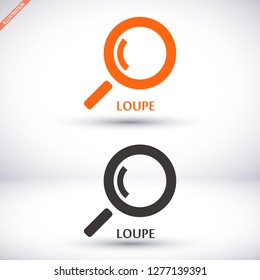 Magnifier with a man  vector icon