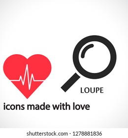 Magnifier with a man  vector icon