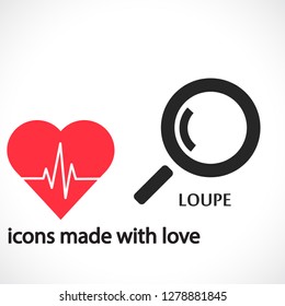 Magnifier with a man  vector icon