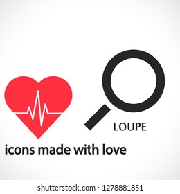 Magnifier with a man  vector icon