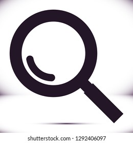Magnifier with a man  vector icon