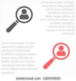 Magnifier with a man  vector icon