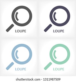 Magnifier with a man  vector icon