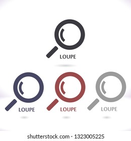 Magnifier with a man  vector icon