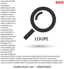 Magnifier with a man  vector icon , lorem ipsum Flat design
