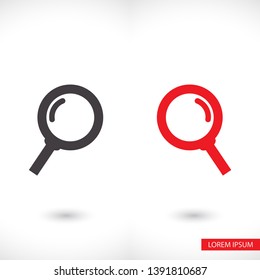 Magnifier with a man  vector icon , lorem ipsum Flat design