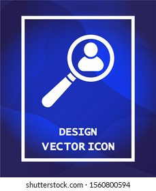 Magnifier with a man  vector icon , lorem ipsum Flat design