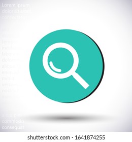 Magnifier with a man  vector icon , lorem ipsum Flat design