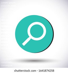 Magnifier with a man  vector icon , lorem ipsum Flat design
