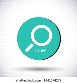 Magnifier with a man  vector icon , lorem ipsum Flat design