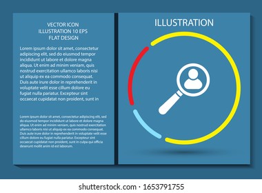 Ampliador con icono de vector man , lorem ipsum Diseño plano